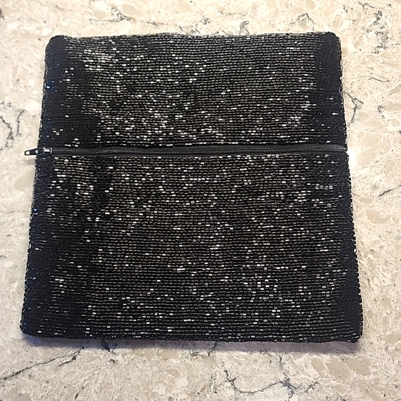 Vintage Black Beaded Clutch - Picture 2 of 10